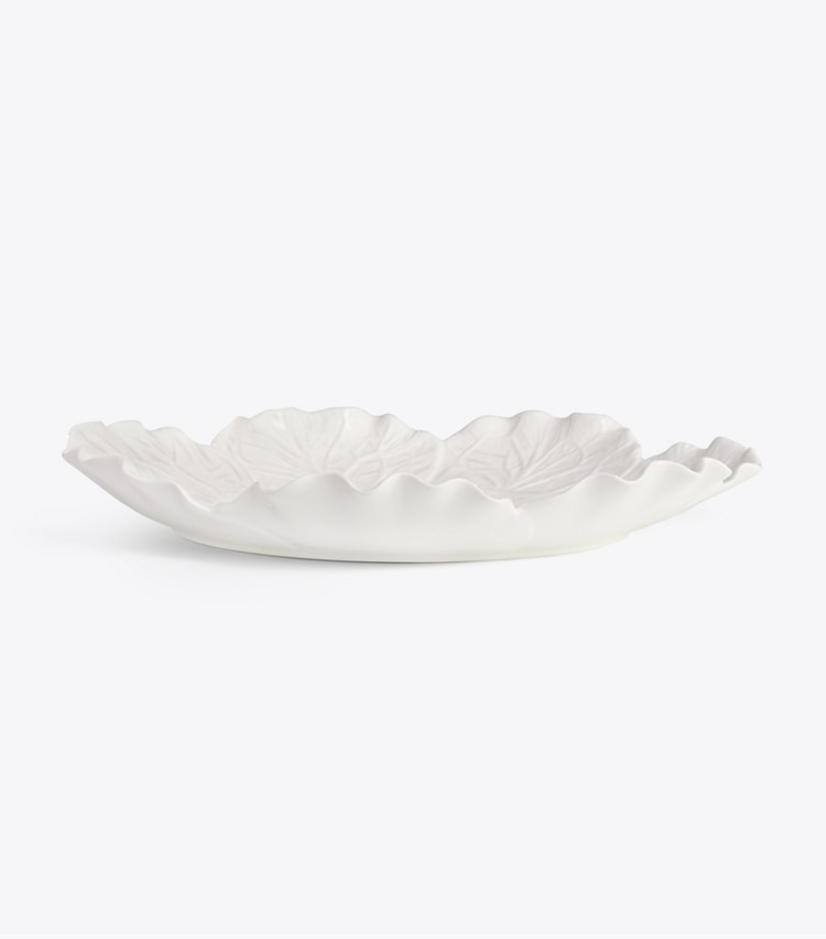 Tory Burch designer tabletop & drinkware Lettuce Ware Round Serving Platter in White group