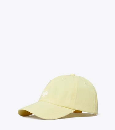 Tory Burch designer hats Logo Cap in Butter Yellow angle