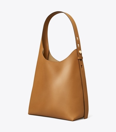 Tory Burch designer hobo bags Romy Hobo Bag in Tiramisu angle