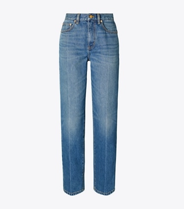 Tory Burch designer bottoms Slim Jean in Medium Vintage Wash front