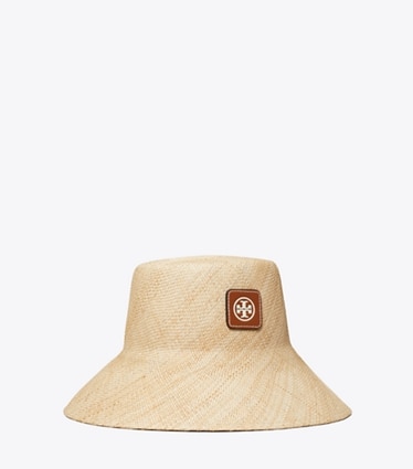 Tory Burch designer hats Straw Bucket Hat in Natural angle