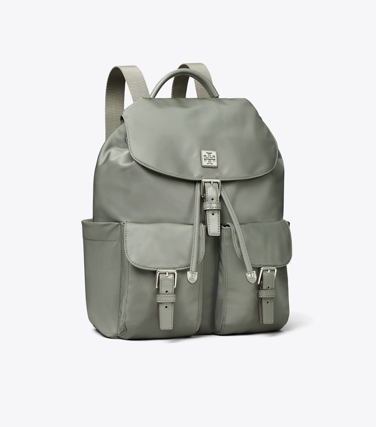 Tory Burch designer backpacks Virginia Backpack in Shale Rock angle